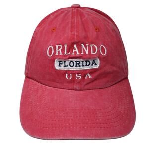 Orlando Florida USA Slideback Baseball Cap Red One Size Embroidered Sunkiss Kap